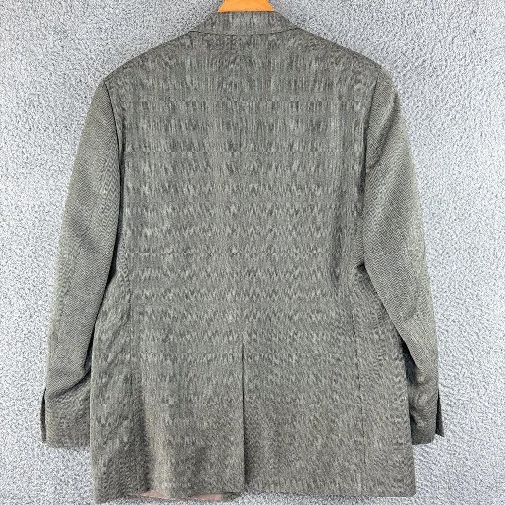 Lauren Ralph Lauren Blazer Mens 42L Gray Green Silk Wool Blend Sport Coat Jacket